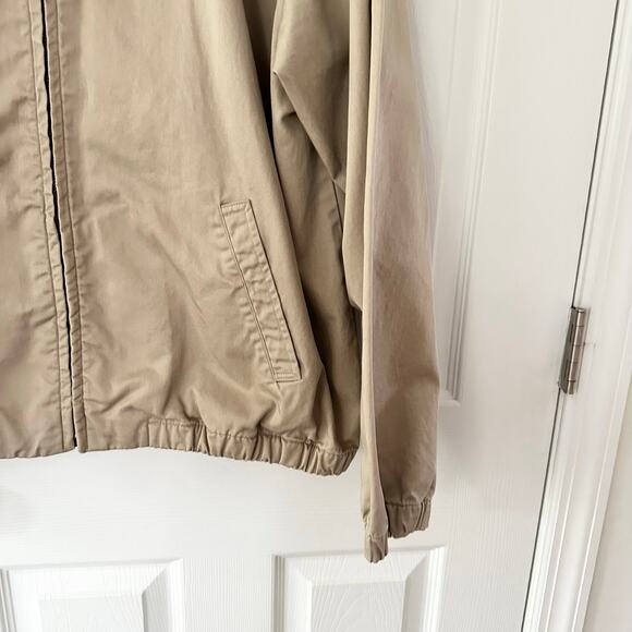 Chaps Ralph Lauren Khaki Vintage Full Zip Harrington Plaid Half Lined Jacket XL - Picture 5 of 12